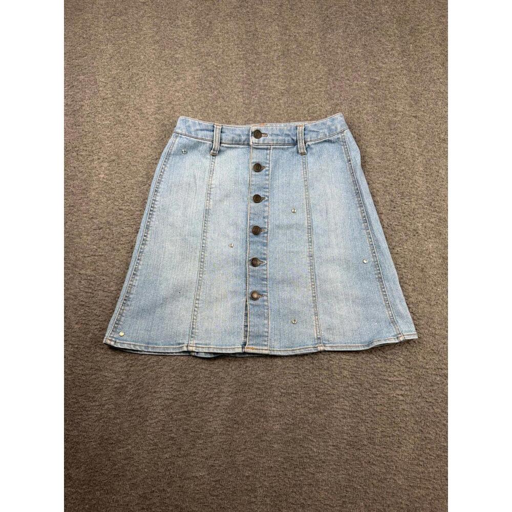 Mossimo Light Blue Denim Skirt‎ with Button Front Size 2